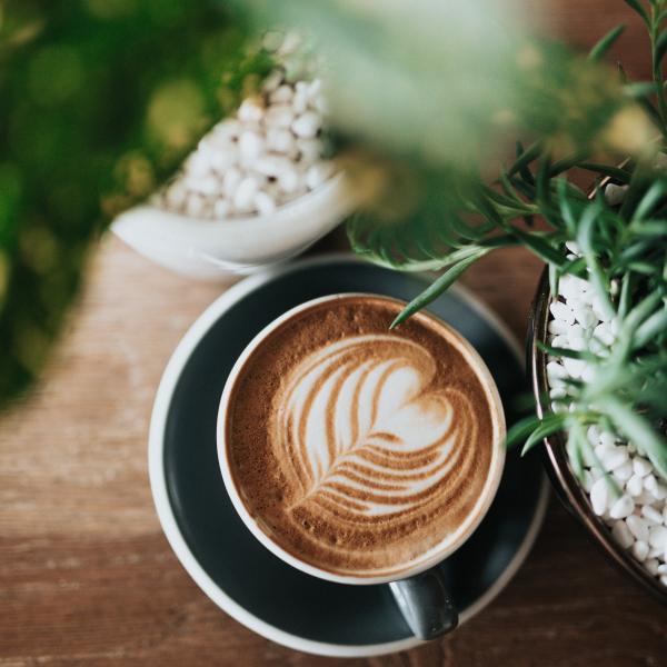 Bild von einem Cappucino, Vogelperspektive