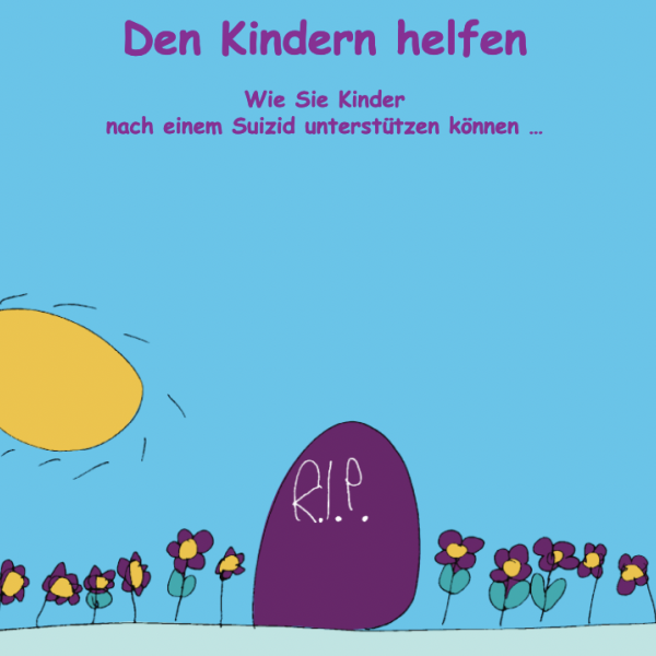 Cover Broschuere Farbige Kinderzeichnung mit einem Grabstein